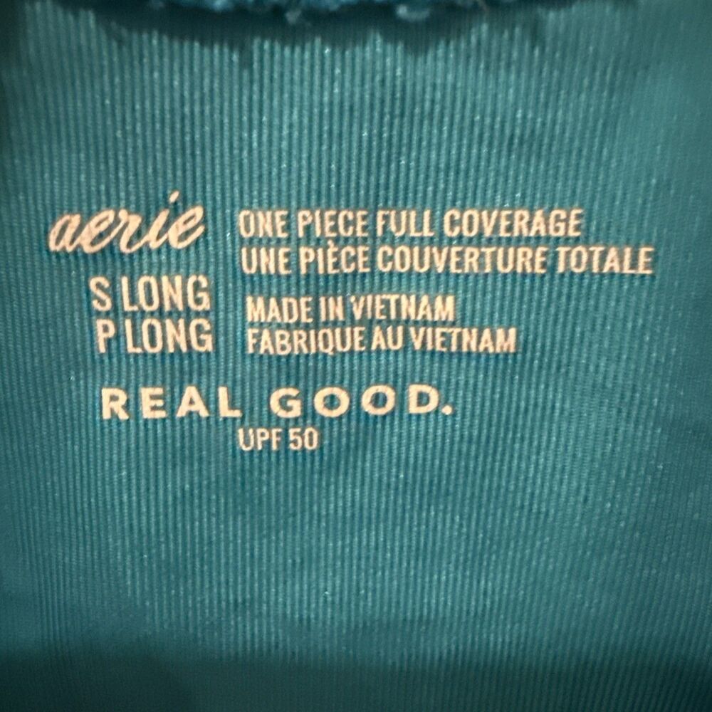 NWT Aerie One Piece Ring Cut Out Swimsuit- Teal -Size Large Long - Picture 2 of 5
